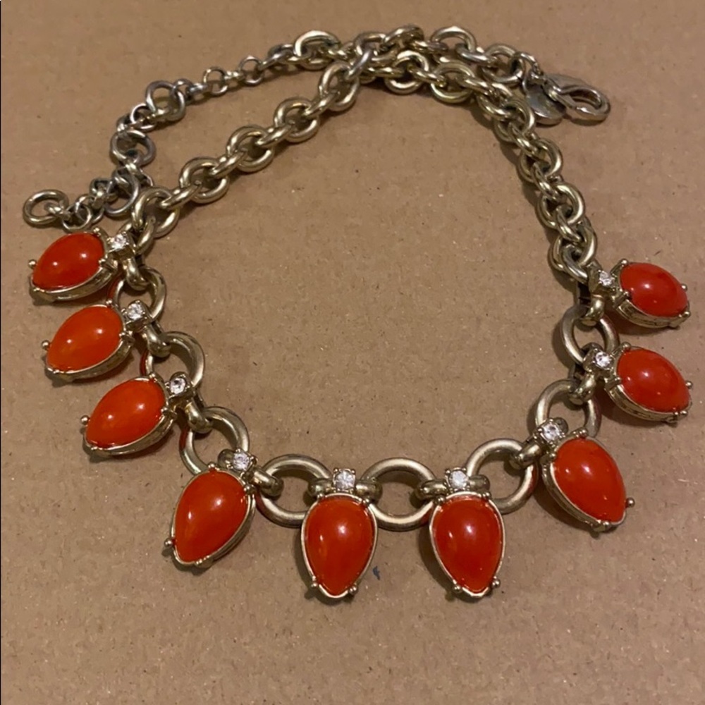 Orange and gold statement necklace